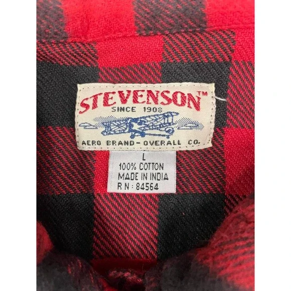 Stevenson Flannel Shirt Womens Large Red Plaid Short Sleeve Button Up Shirt NWT - Picture 3 of 7